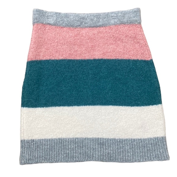 Lou & Grey for Loft Alpaca Wool Blend Striped Sweater Skirt - Picture 2 of 6